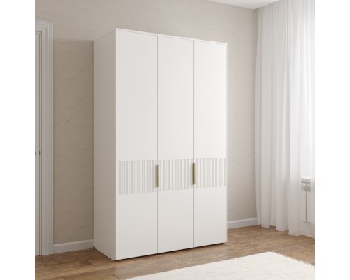 Шкаф для одежды DIWO Краснодар, 120x200x55 см, треxдверный, белый, ручка золото