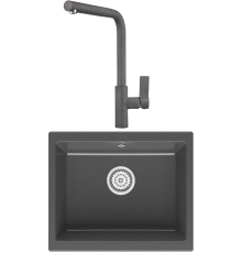 Комплект Мойка кухонная Point Сидли 55 графит + Смеситель PN3102 графит