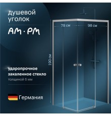 Душевой уголок AM.PM X-Joy W94G-403-10080-MТ 100х80 см, профиль хром матовый