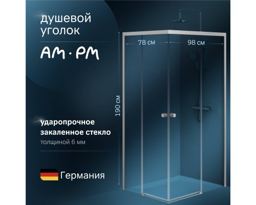 Душевой уголок AM.PM X-Joy W94G-403-10080-MТ 100х80 см, профиль хром матовый