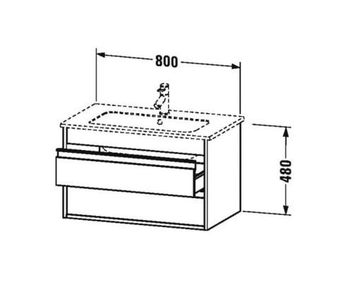 Duravit Ketho Тумба подвесная, 80x47.5х48см., с раковиной, с 2 выдв.ящиками, цвет: базальт матовый. 2336830000,  KT642904343