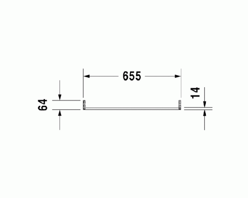 Duravit Vero Полотенцедержатель труба с квадратным сечением, 65.5x1.4см, хром. 0030471000