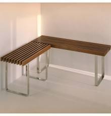 Eﬀegibi Topkapi Скамейка 115x35x44см, цвет:нержавеющая сталь/бирманский тик. HA 65 10 0021