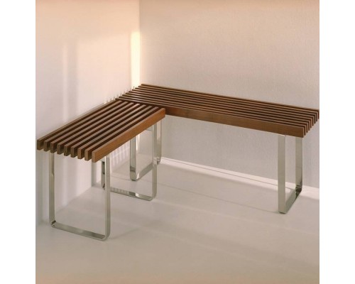 Eﬀegibi Topkapi Скамейка 115x35x44см, цвет:нержавеющая сталь/бирманский тик. HA 65 10 0021