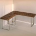 Eﬀegibi Topkapi Скамейка 115x35x44см, цвет:нержавеющая сталь/бирманский тик. HA 65 10 0021