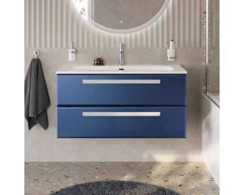Тумба с раковиной Cezares Eco Cer-N 100 sapfiro, раковина Eco 100, ручки сатин