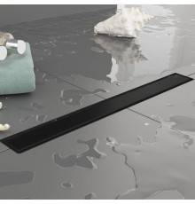 Plumberia Selection Трап душевой PS LINEAR 6x100 2устор. накладка из нерж.стали, комбинир.затвор с горизонт. Выпуском Ду 50мм,40л/мин, цвет: черный матовый. PSL100NO