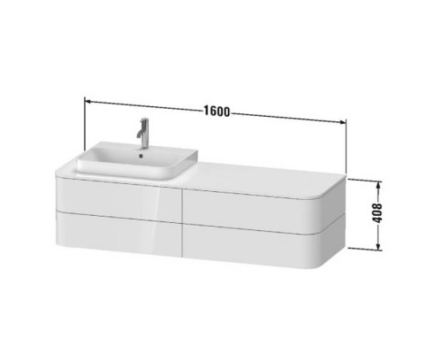 Duravit Happy D.2 Plus Тумба подвесная 160x55х40.8см, с 2 раковинами и 4 ящиками, цвет: белый глянцевый. 2360600000, HP031HR2222, HP4973R9292 Duravit Happy D.2 Plus Тумба подвесная 160x55х40.8см, с 2 раковинами и 4 ящиками, цвет: белый глянцевый. 2360600000, HP031HR2222, HP4973R9292