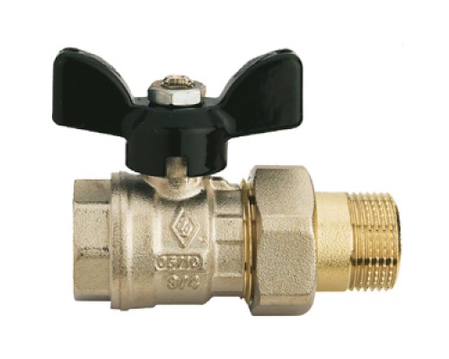 Шаровой кран Rubinetterie Bresciane полнопроходный UNI-SFER 1/2 вн/нар резьба американка, бабочка 4504040000