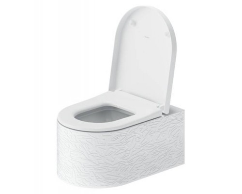 Duravit Millio Унитаз подвесной, 37х57см.,  декор Pattern, крепление в компл., цвет: белый шелковисто-матовый. 250609FF