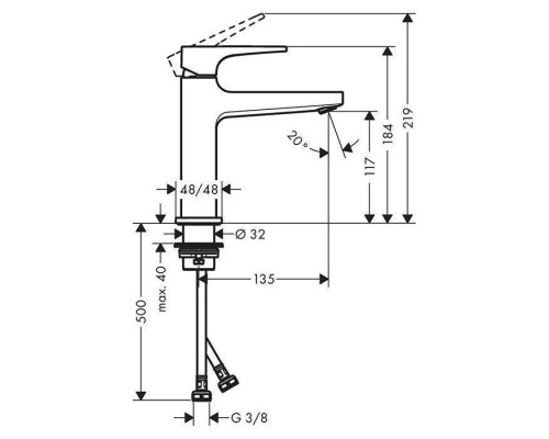 Hansgrohe Metropol Смеситель для раковины 110, на 1 отв, с донным клапаном, излив 135мм, цвет: шлифованный черный хром. 32507340 Hansgrohe Metropol Смеситель для раковины 110, на 1 отв, с донным клапаном, излив 135мм, цвет: шлифованный черный хром. 32507340