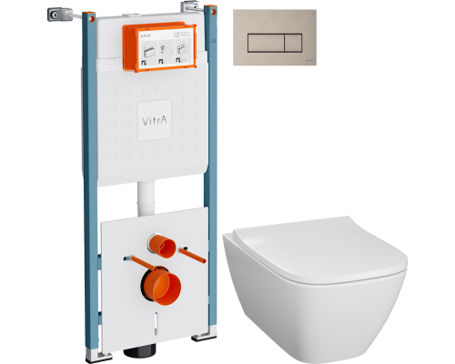 Комплект Унитаз подвесной Geberit Smyle Square 500.683.01.1 + Инсталляция VitrA V-Fix Core 732-5800-01PV + Кнопка Root Square 740-2395 никель Комплект Унитаз подвесной Geberit Smyle Square 500.683.01.1 + Инсталляция VitrA V-Fix Core 732-5800-01PV + Кнопка Root Square 740-2395 никель