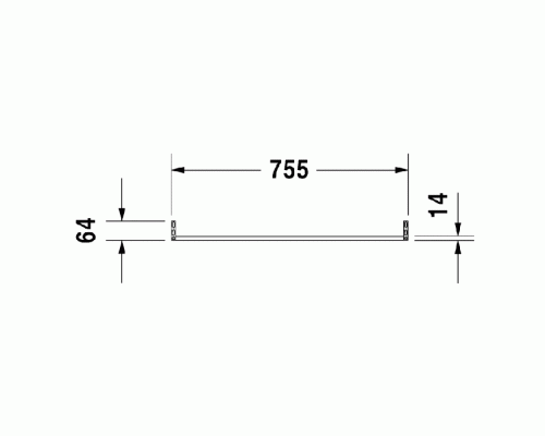 Duravit Vero Полотенцедержатель труба с квадратным сечением, 75.5x1.4см, хром. 0030381000