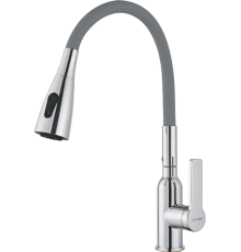 Смеситель для кухни Shevanik S843-9 с гибким изливом, хром, серый