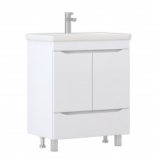 Тумба с раковиной Vigo Grani 70 напольная, 2 дверцы, 1 ящик, белая, раковина Como 70