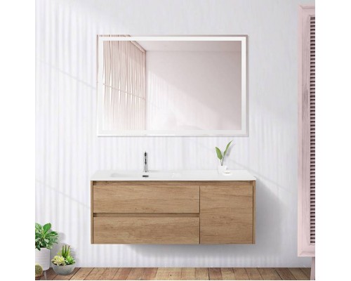 Мебель для ванной комнаты BelBagno Kraft 120 L, 2 ящика, дверца, rovere nebrasca nature