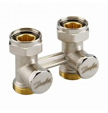 Клапан запорный радиаторный прямой Danfoss RLV-KS 3/4 НРxG3/4 ВР Kvs 1,6 м³/ч межосевое расстояние 50 мм. 003L0221