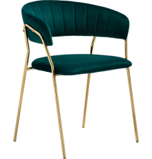 Стул Woodville Kamelia 1 green, ножки gold