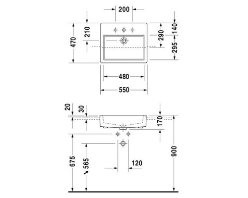 Duravit Vero Раковина 55х47 см, 1 отв., цвет: белый. 0314550000
