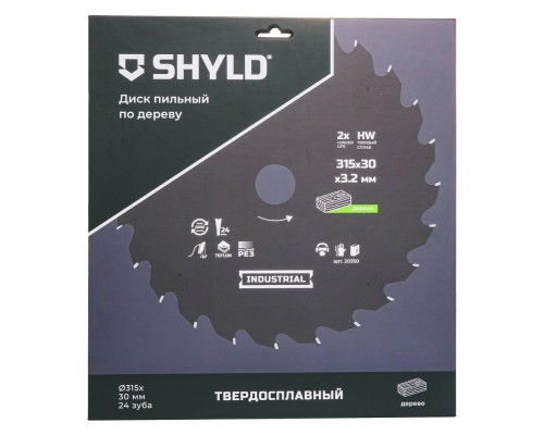 Диск пильный по дереву SHYLD твердосплавный 315х30 мм, 24 зуба(20350) Диск пильный по дереву SHYLD твердосплавный 315х30 мм, 24 зуба(20350)
