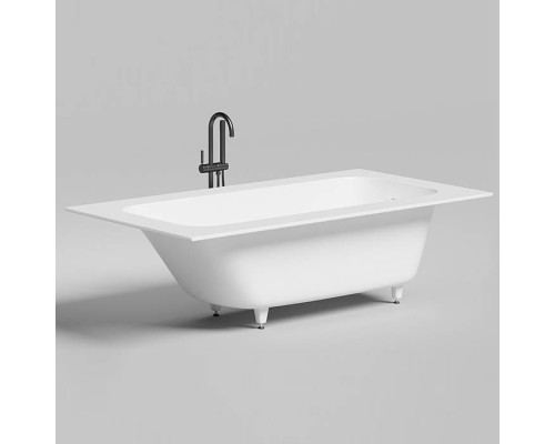 Salini Orlanda Plus Встраиваемая ванна 190х100х60cм, UpDown, сифон, щелевой слив-перелив, S-Stone, цвет: белый матовый. 102124M