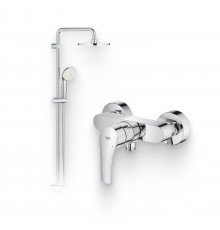 Душевой комплект Смеситель для душа Grohe Eurosmart 33555003 + Стойка New Tempesta Rustic 26452001