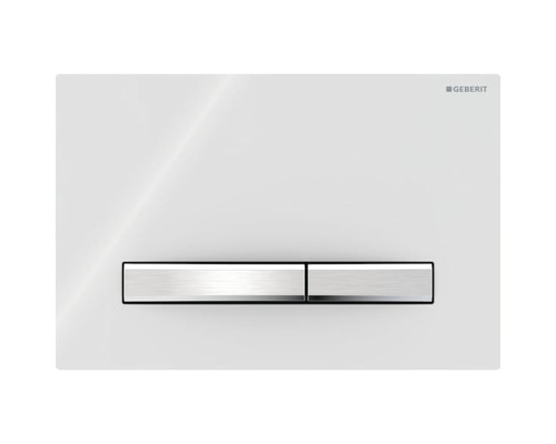 Geberit Sigma50 Клавиша для двойного смыва, квадратная, цвет: хром/белый. 115.788.11.2