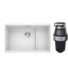 Комплект Мойка Blanco Subline 700-U Level белая + Измельчитель KUCHENSTERN Muhle
