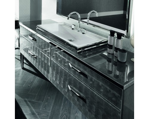 VITAGE milldue edition HILTON Комплект мебели с тумбой под раковину, раковиной ZURIGO81, зеркалом ZURIGO, 180 см, напольный, цвет: Alligator silver/сталь. 9226.98.3 (С МЕБЕЛЬЮ), H107.73.98, 4054.180.73.98 + 9645.180, 3324.98 VITAGE milldue edition HILTON Комплект мебели с тумбой под раковину, раковиной ZURIGO81, зеркалом ZURIGO, 180 см, напольный, цвет: Alligator silver/сталь. 9226.98.3 (С МЕБЕЛЬЮ), H107.73.98, 4054.180.73.98 + 9645.180, 3324.98