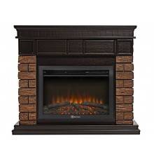 Комплект Электрокамин Electrolux EFP/P-2520LS N + Портал Firelight Bricks Wood 25 камень темный, шпон венге
