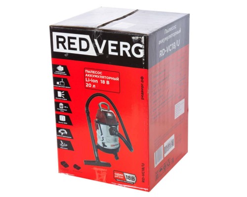 Пылесос аккумуляторный REDVERG RD-VC18/U (без акк, без з/у) Пылесос аккумуляторный REDVERG RD-VC18/U (без акк, без з/у)