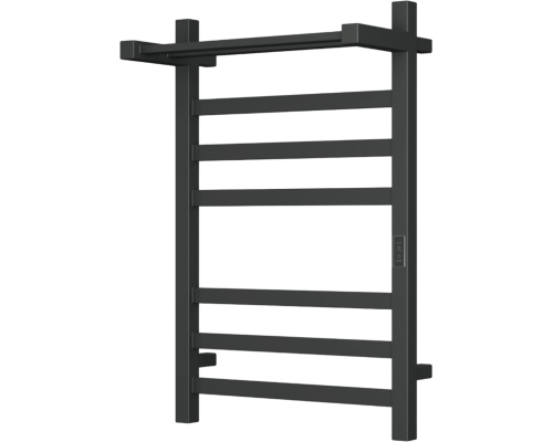 Полотенцесушитель электрический Bauedge Hotel Shelf R с полкой, 50х80, матовый черный RAL9005