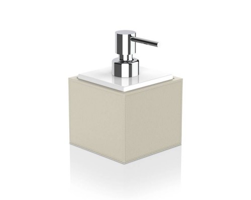 Decor Walther Brownie SSP Дозатор для мыла, настольный, искусственная кожа, цвет: бежевый/белый. 0937147 Decor Walther Brownie SSP Дозатор для мыла, настольный, искусственная кожа, цвет: бежевый/белый. 0937147