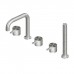 QuadroDesign Source Смеситель на борт ванны, на 5 отв., с ручным дуешм, цвет: brushed stainless steel. 1295AS