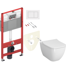 Комплект Унитаз подвесной VitrA Shift 7742B003-0075 белая глянцевая + Крышка Integra Square 810-003-009 быстросъемная, с микролифтом + Инсталляция TECE Base 9400413 4 в 1 с кнопкой смыва