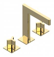 THG ICON-X METAL Смеситель для раковины, 3 отв., с донным клапаном, цвет: полированное золото. U7G-F01-151