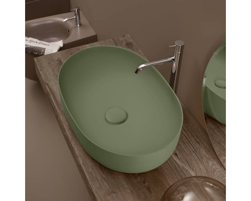 Kerasan Nolita Раковина 60х40 см, без отв., накладная, цвет: Verde. 534311 Kerasan Nolita Раковина 60х40 см, без отв., накладная, цвет: Verde. 534311