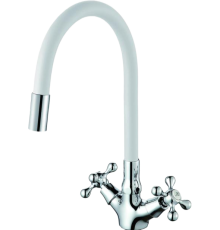 Смеситель для кухни D-lin D153807-3 с гибким изливом, белый