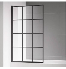 Шторка на ванну AQUAme AQM2858-L 80х140, профиль черный матовый
