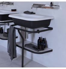 Agape Ottocento Раковина на стальной структуре 70x50x19.6 см, без отв., напольная, цвет: белый/темно-серый. ACER0767G,  ACER07660RZG *0