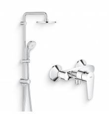 Душевой комплект Смеситель для душа Grohe BauEdge 23635001 + Стойка New Tempesta Rustic 27399002