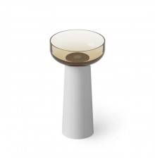 Dea Design Light Раковина 48x48x88см., напольная, без отв., Glasstek, прозрачная смола, цвет: чаша classic green/пьедестал белый. DD2027 480 R6 18