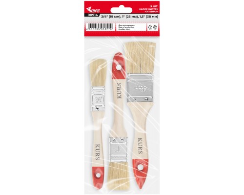 Набор кистей "Оптима" 3 шт. (19, 25, 38 мм)