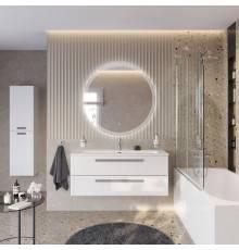 Мебель для ванной комнаты Cezares Eco Cer-N 120, bianco lucido, раковина Eco 120, ручки серые