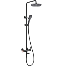 Душевая стойка Bronze de Luxe Avantgarde 2039RGB черная, розовое золото