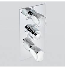 THG Infini white porcelain with platinum decor Смеситель для душа встраиваемый, термостатический, с запорным вент и переключ на 2 потока, внешн часть, цвет хром. U2E-A02-5540BE