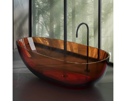 Dea Design Modern Ванна 180x90x57см., отдельностоящая, Glasstek, прозрачная смола, цвет: Sunset R1. DD8608 1800 R1 Dea Design Modern Ванна 180x90x57см., отдельностоящая, Glasstek, прозрачная смола, цвет: Sunset R1. DD8608 1800 R1