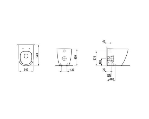 Laufen Lua Унитаз напольный 52x36xh42см, безободковый, цвет: белый глянцевый. 8.2308.1.000.000.1 Laufen Lua Унитаз напольный 52x36xh42см, безободковый, цвет: белый глянцевый. 8.2308.1.000.000.1