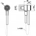 Gessi Hi-Fi Душевой магнитные комплект, состоящий из вывода воды, держателя, шланга 1,50 м и лейки, цвет: Finox. 63099#149