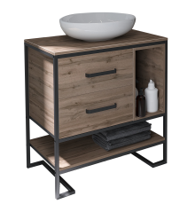 Тумба с раковиной 1MarKa Grunge Loft, 80, напольная, дуб вотан